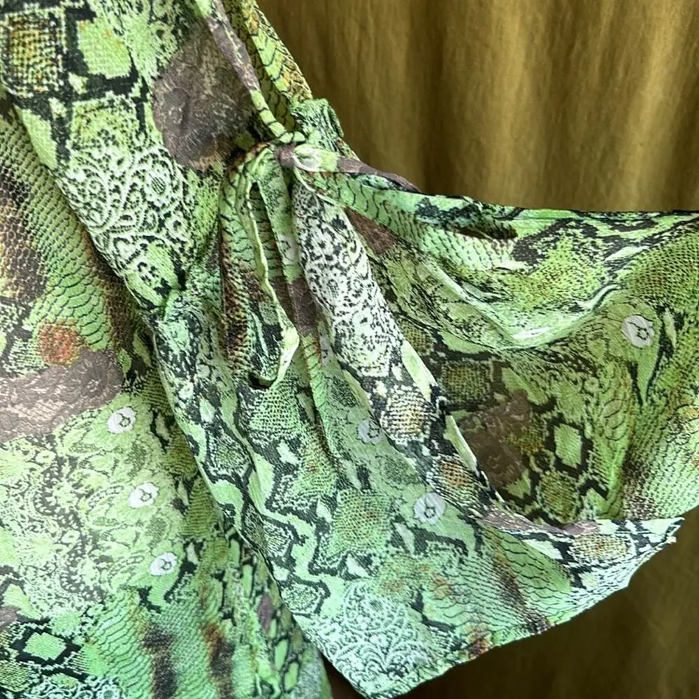 NWT Kendall & Kylie Green Snake Lace Sheer Cover Up